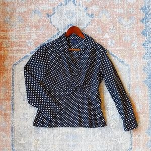 JONES NEW YORK |Black & White Polka-dot Button Up